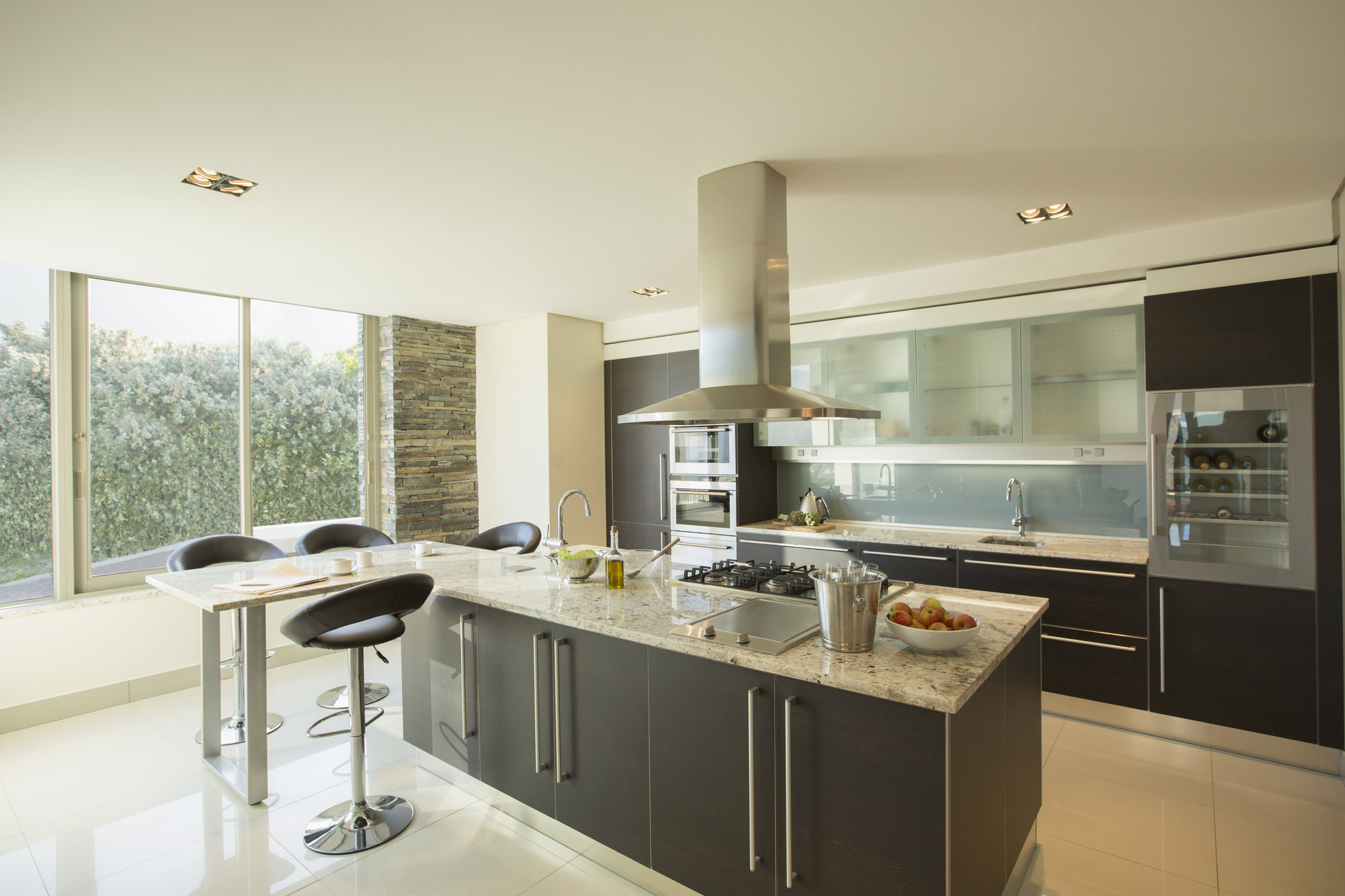 Sunny modern domestic kitchen
